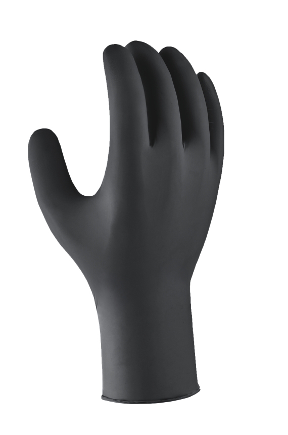 teXXor® Nitril-Einweg-Handschuhe fingerspitzentexturiertschwarz – Bild 2