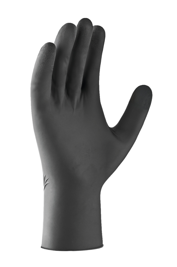 teXXor® Nitril-Einweg-Handschuhe fingerspitzentexturiertschwarz – Bild 3