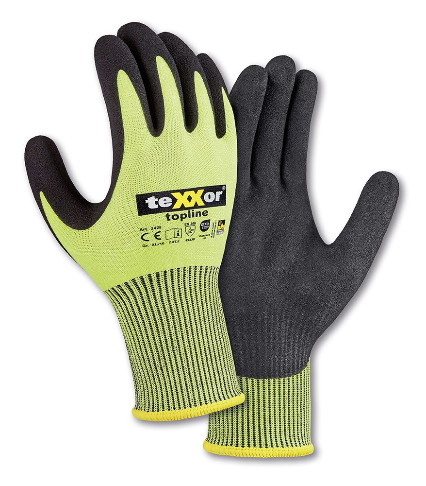 teXXor® topline Schnittschutz-Strickhandschuhe
BESANDETE NITRILBESCHICHTUNG