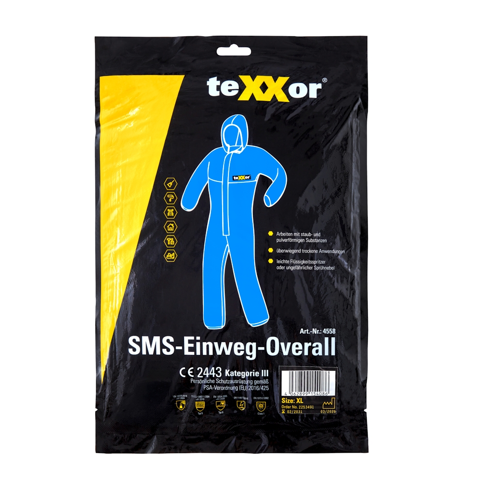 teXXor® SMS-Einweg-Overall Typ 5/6
blau – Bild 3