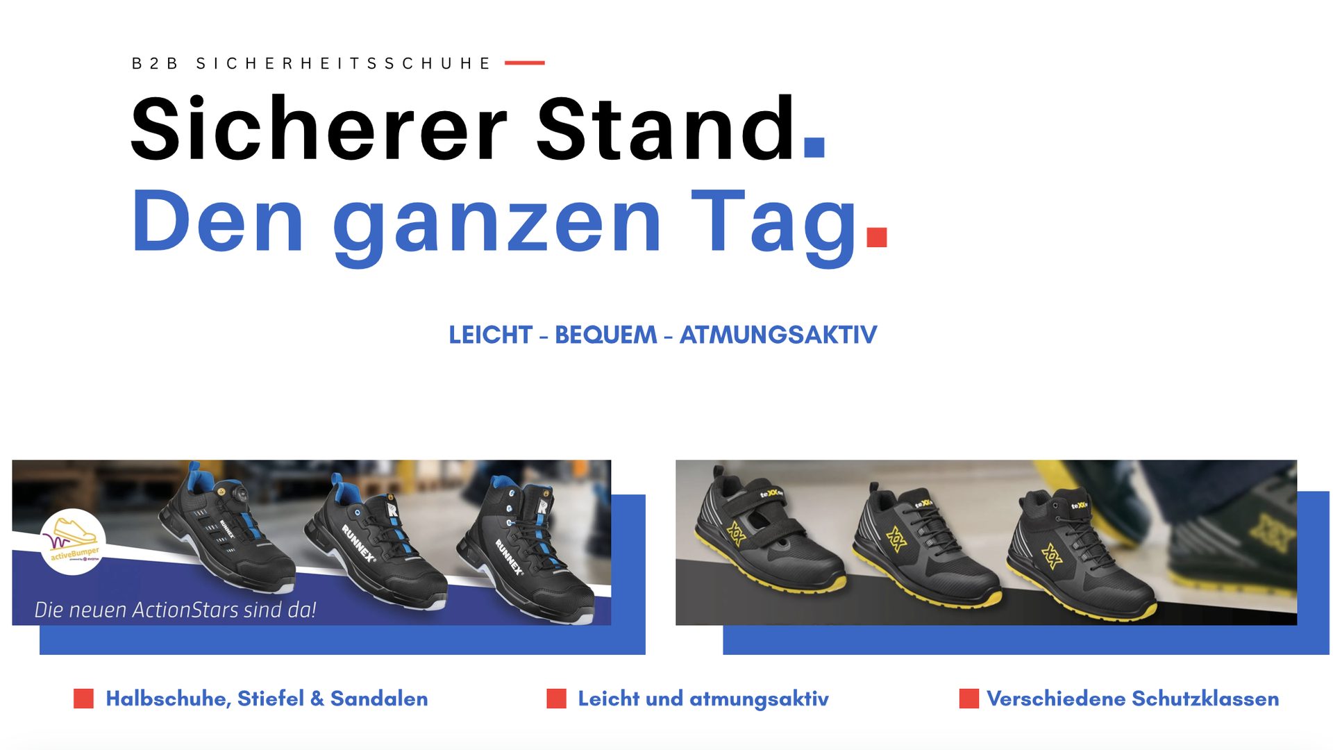 Sicherheitsschuhe von RUNNEX und teXXor bei PROYOTEC